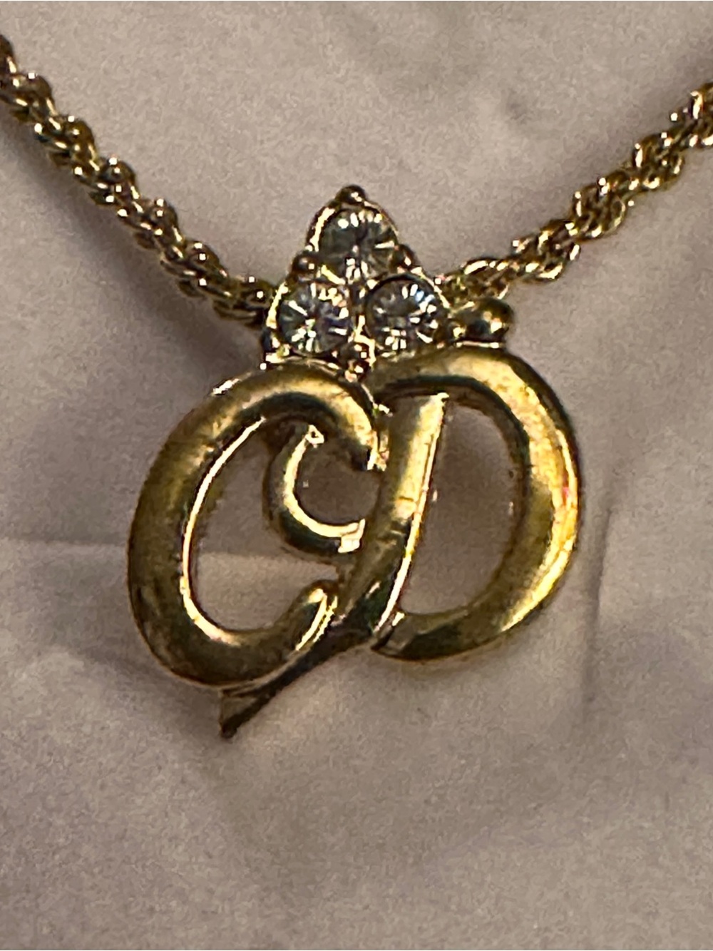 Dior Vintage 3 Stone CD Necklace